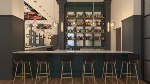 Hotel Effie 3D Renderings Hospitality Bistro Bar