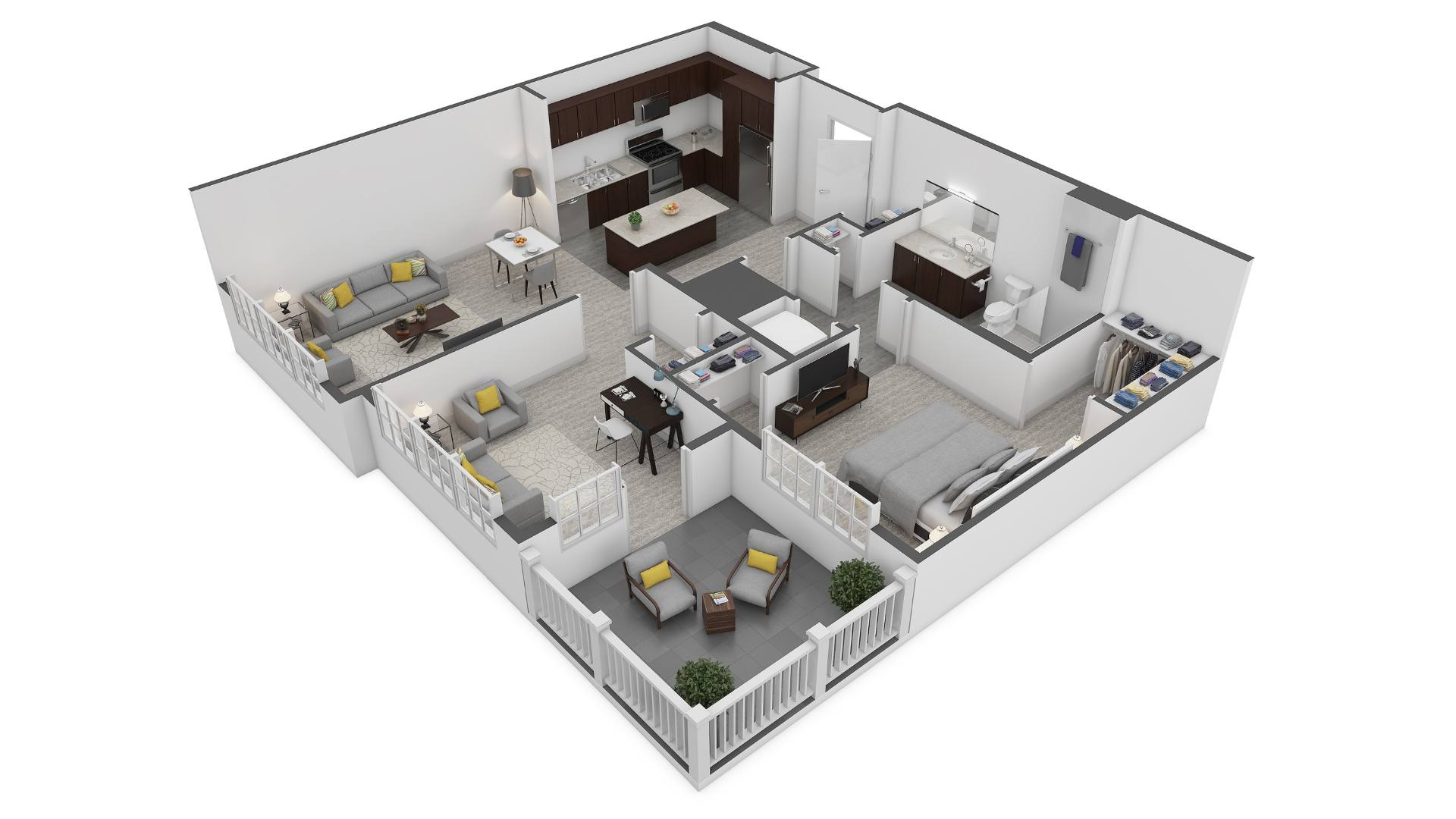 Apartment Floor Plan Rendering