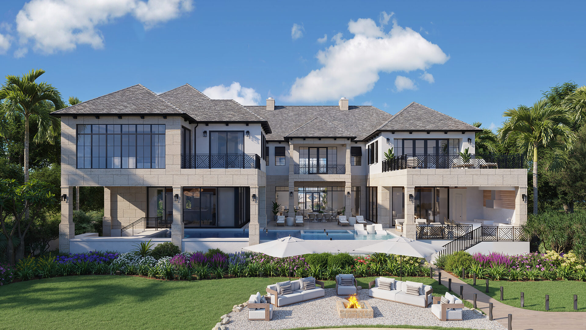 Luxury Waterfront Home 3D Renderings